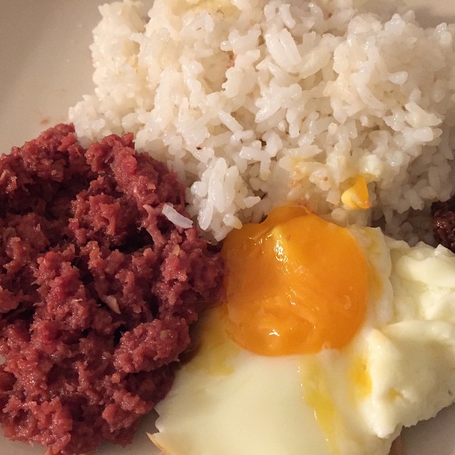 RICE, CORNED BEEF AND EGG